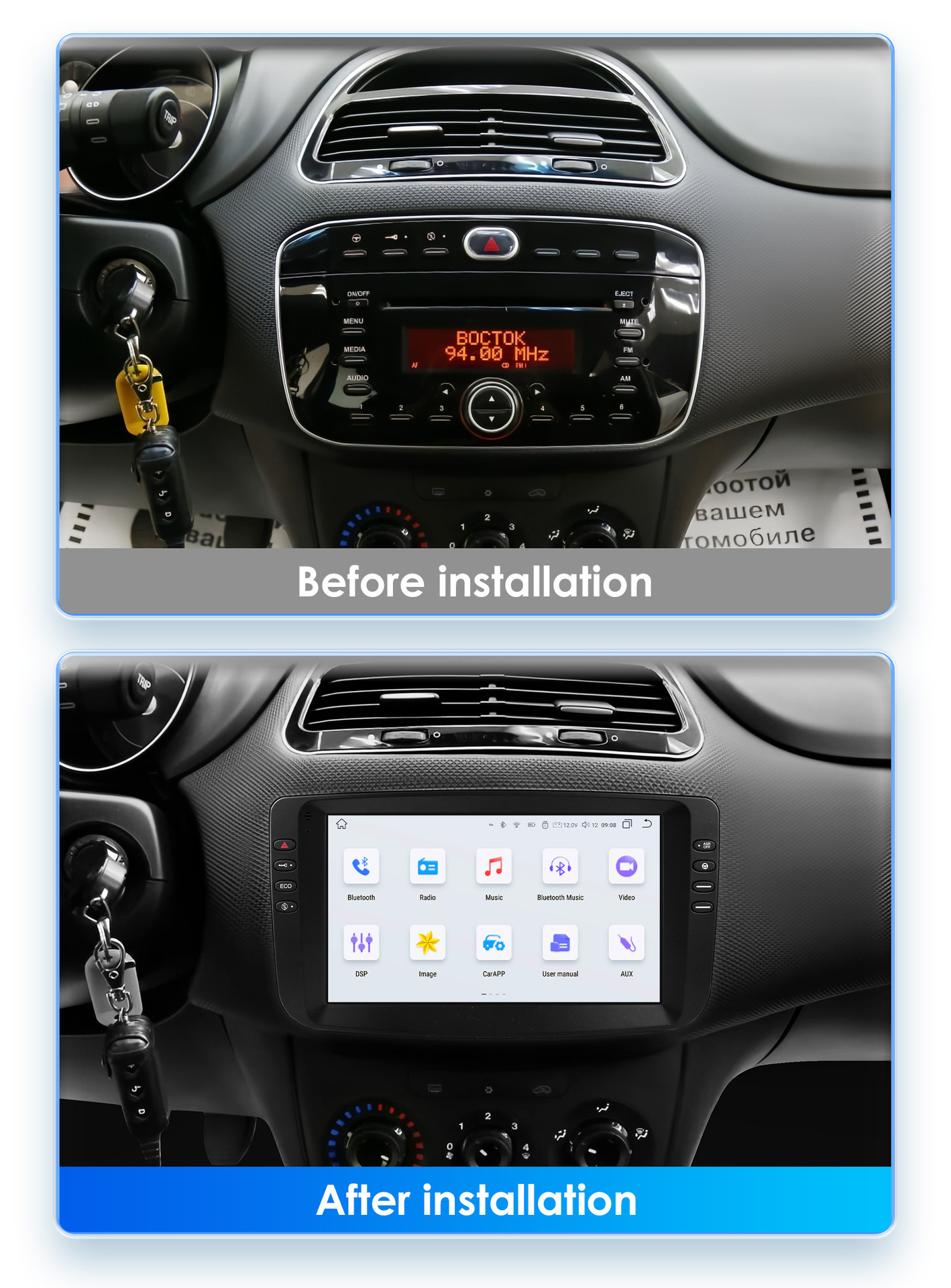 9inch Large Screen Suitable for 12-15 Fiat Panda Car Android Navigation Gps Navigator All-In-One Mp5