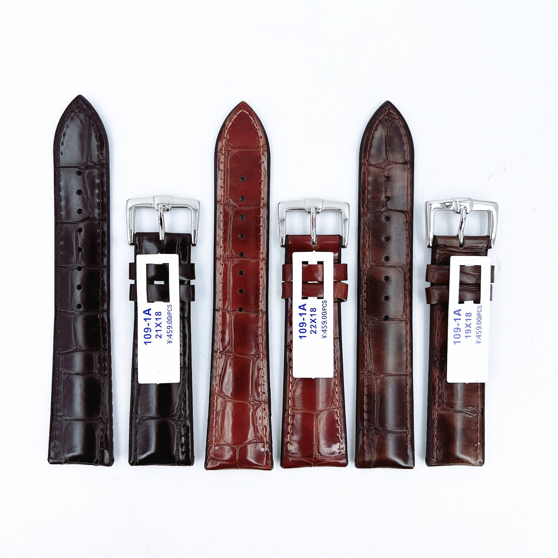 459元标价109-1A真皮表带 竹节柔软牛皮手表表带 胶底皮 针扣 帝