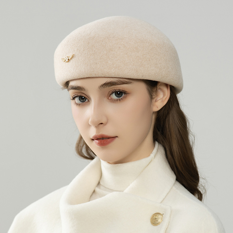 Uldbaret til kvinder elegant vinterhue stilfuldt efterårsudstyr_voghion.com