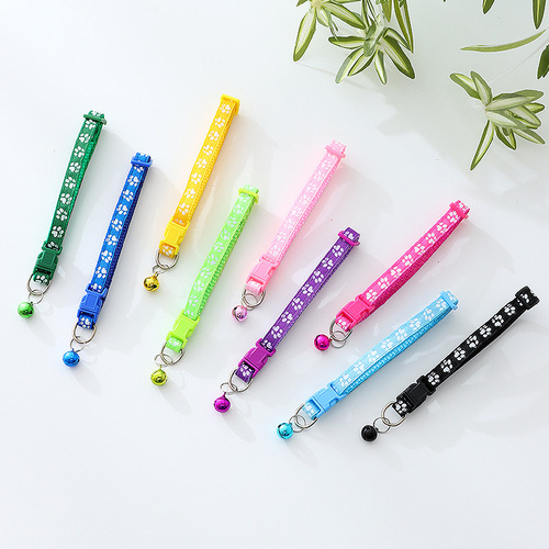 Large wholesale footprint sticker bells pet collar cat collar pet neck harness collar cross-border