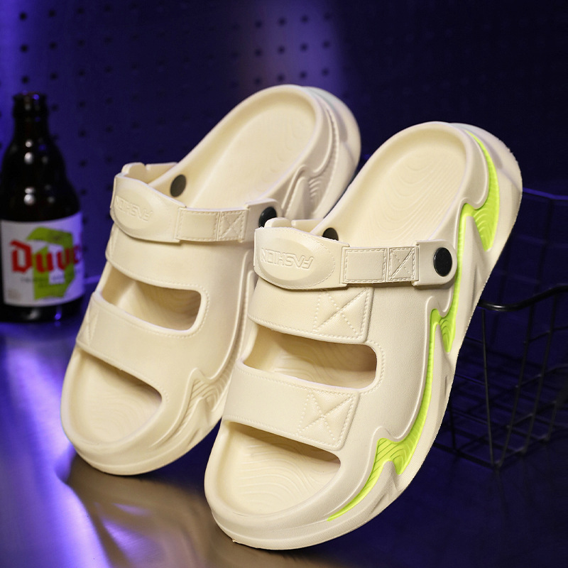 Nuevas sandalias de primavera y verano al aire libre, zapatillas de hombre transpirables de doble uso, suela gruesa, deportes y ocio, zapatos de playa antideslizantes, ropa exterior para hombres