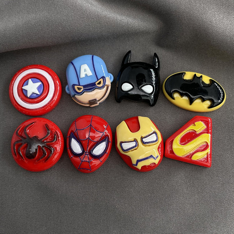 iron man spiderman batman cartoon resin accessories diy phone case cream glue small patch wholesale