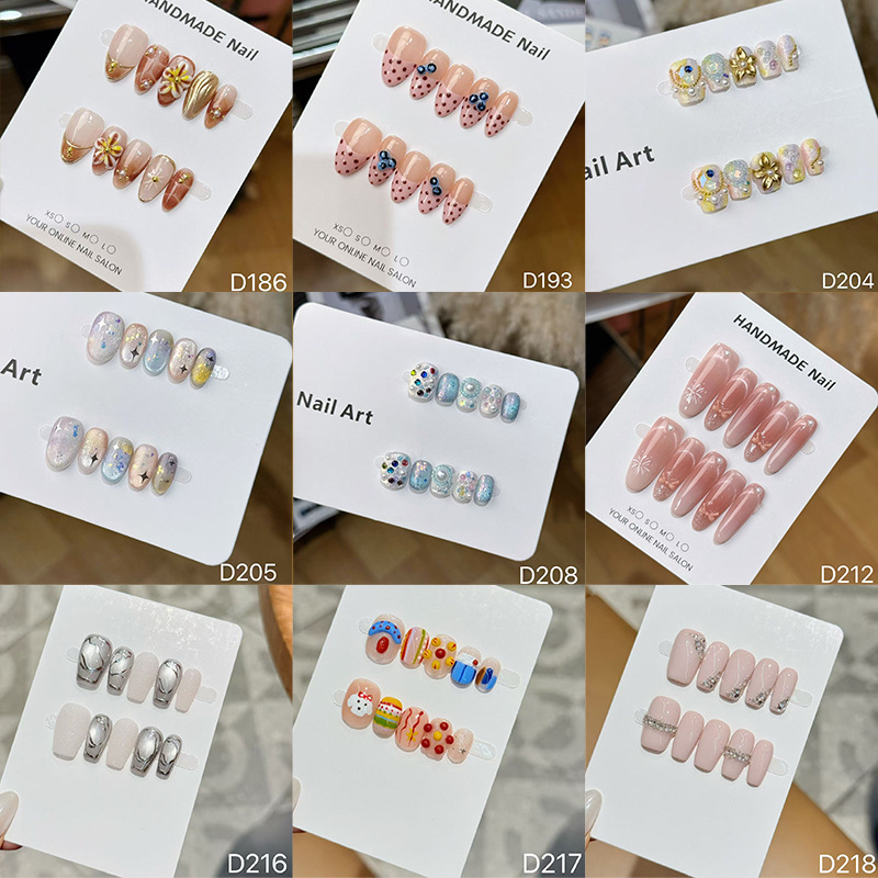 Enyue Cross-Border Best-Selling Wearable Nails Cute Style Cat Eye Glass Bow Elegant French Style Foreign Trade Nail Stickers Enyue Cross-Border Best-Selling Wearable Nails Cute Style Cat Eye Glass Bow Elegant French Style Foreign Trade Nail Stickers