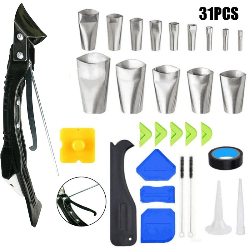 31件套5合1勾刀金属刀头密封刮板玻璃胶清洁刮刀 美缝工具