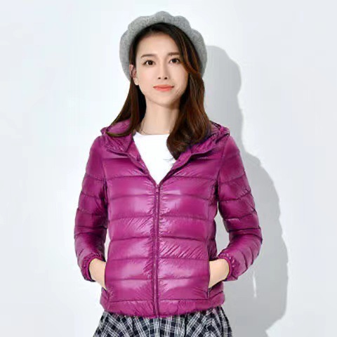 Chaqueta Corta de Algodón para Mujer Transfronteriza 2024, Estilo Coreano Ajustado, Modelo Delgado, Capa de Algodón Lluvia de Seda, con Capucha, Mayorista