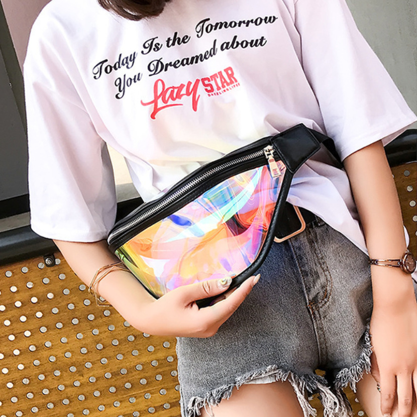 Dumpling Shape Shape Medium Size Women's Streetwear Solid Color PVC Waist Bags