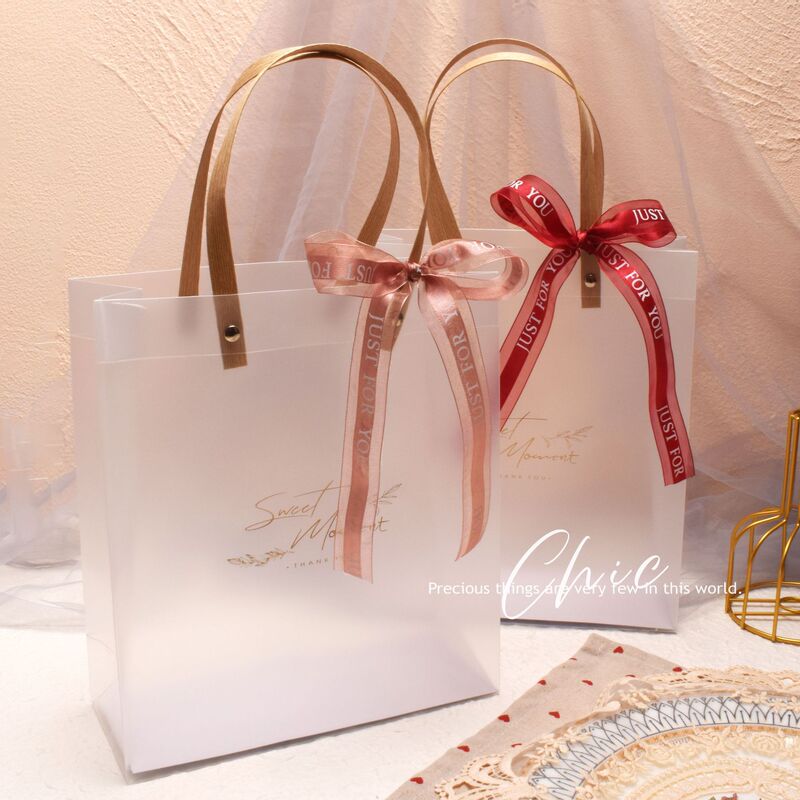 pp transparent tote bag wholesale bridesmaid companion gift bag ins style plastic birthday gift bag high sense gift bag