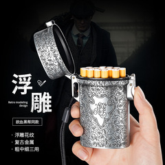 厚い、中、薄いレトロな金属製タバコボックスメンズタバコボックス浴血ギャング同じスタイル防湿立体タバコボックス卸売
