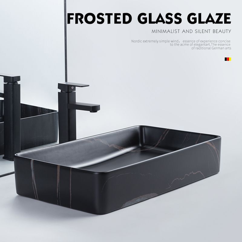 Retro Countertop Basin Splash-Proof Ceramic Bathroom Wash Basin Single Basin Small Size Art Wash Basin Outdoor Wash Basin