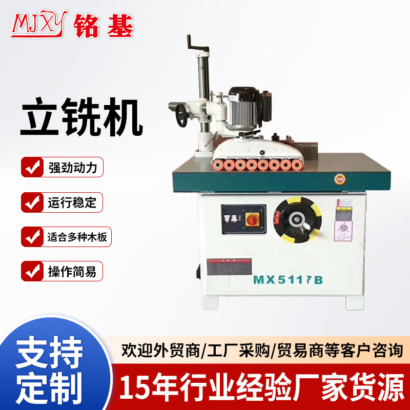 Foshan Manufacturer Single-Axis Vertical Milling Machine Vertical Large Gong Machine Vertical Small Woodworking Milling Machine Mx5117 Double-Head Table Gong Machine