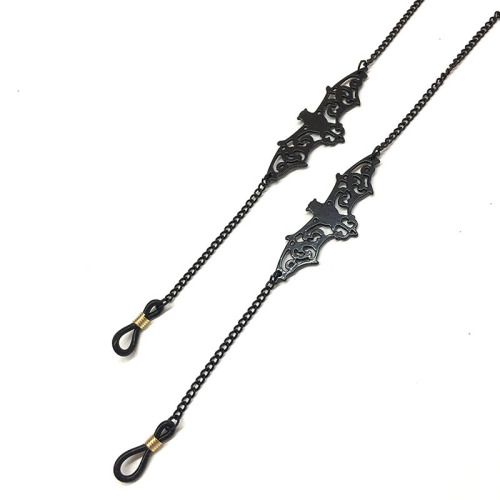 Amazon's new black hollow bat glasses chain ins black pendant glasses hanging chain anti-slip and anti-lost jewelry