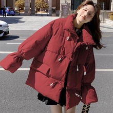 牛角扣立领羽绒棉服女冬季新款轻薄宽松棉袄韩版小个子棉衣外套潮