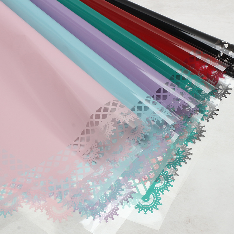 Huaxi pétalos encaje pp vidricola plástico transparente impermeable envoltura flor florista embalaje comercio exterior al por mayor