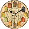 Nordic cross -border retro wood quality hanging clock living room Digital electronic clock bedroom simple creative DIY quiet watch