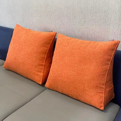 Waist support, Bedside soft cushion backrest - linen-vibrant-orange-single-large-size-584820cm