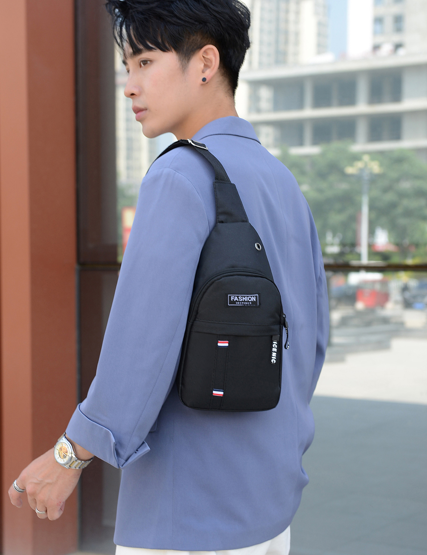 Nuevo bolso de pecho de los hombres crossbody bolsa de viaje pequeña mochila crossbody bolsa de deporte estilo coreano