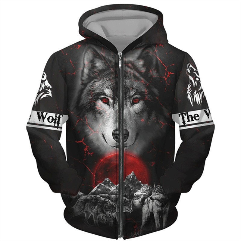 Spring and Autumn 3D Digital Printing Tiger Series Hoodies Fashion Men'S/Women's Zipper Cardigan Personalized Couple Sweatshirts