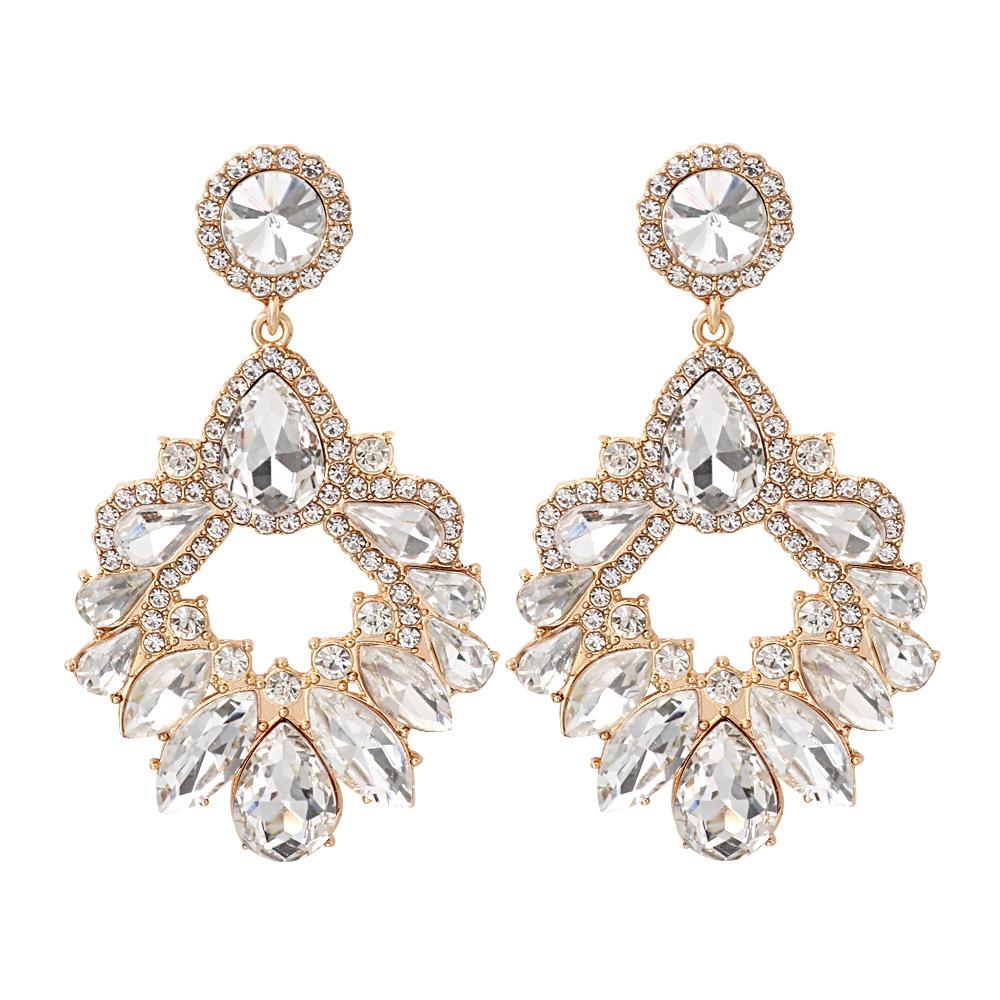 Fashion Water Droplets Alloy Inlay Rhinestones Women's Drop Earrings 1 Pair display picture 16