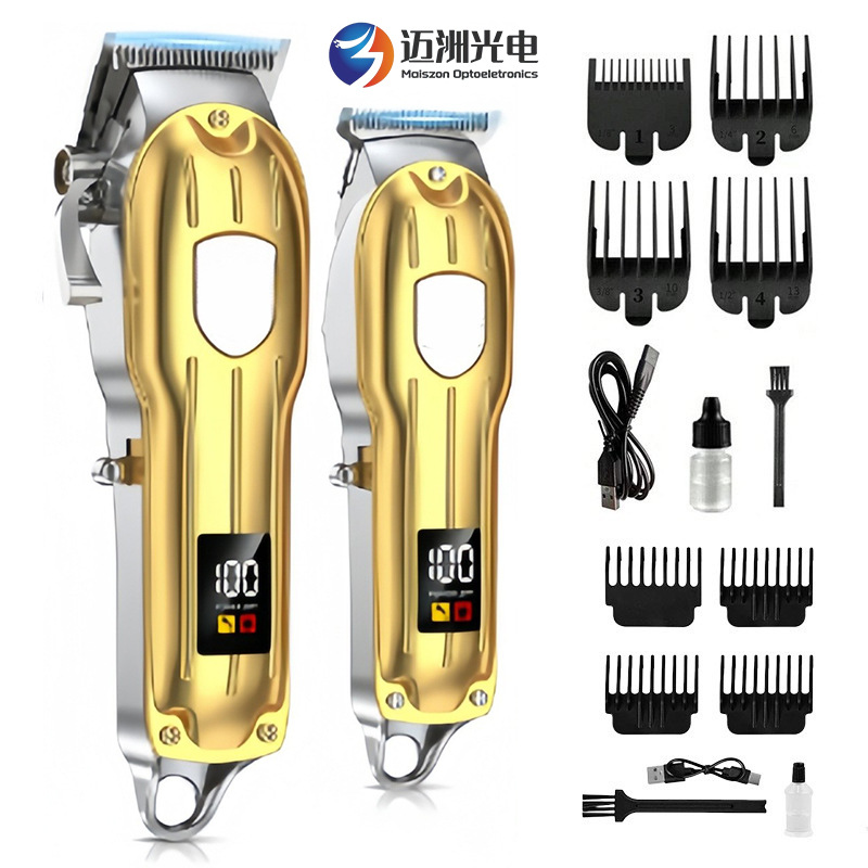 Cortadora de pelo eléctrica profesional, recortadora eléctrica para uso doméstico y en salones, cuchilla de aleación de titanio de alta potencia, pantalla digital, 3 horas de duración de la batería