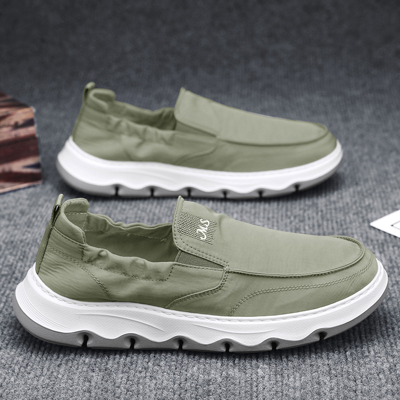 Canvas Men's Shoes Summer 2025 New Style Slip-on Driving Lightweight Soft Bottom Thin Ice Silk Breathable Old Beijing Cloth Shoes