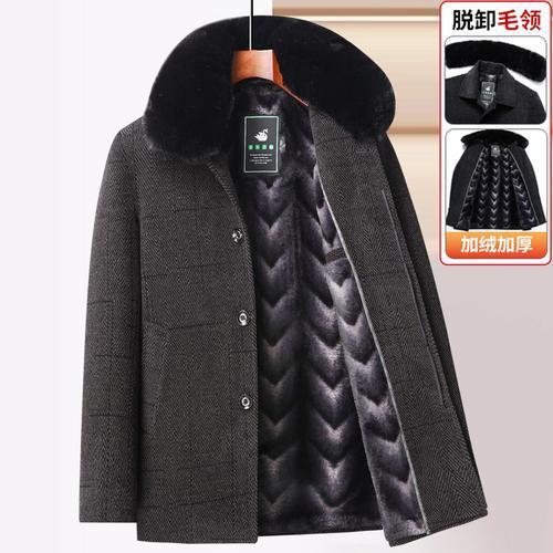 Hombre de mediana edad, abrigo de lana, chaqueta de lana, chaqueta gruesa, chaqueta de invierno, ropa de ancianos.