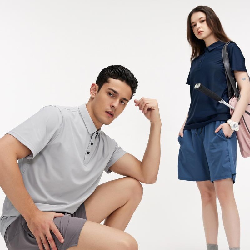 Verano de 2025 nuevo deporte ocio polo de manga corta para mujeres y hombres collar clásico versátil seco rápido transpirable se puede imprimir