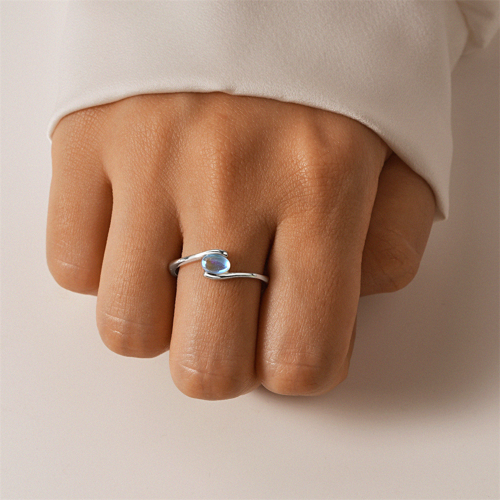 5g Weight Zircon Inlay Material Open Rings Classification Adjustable Ring Size 1 Piece Quantity Holiday, Daily Occasion 925 Sterling Silver Material Geometric Pattern Women's Gender Plating, Inlay Design Sweet Style 925 Sterling Silver Zircon Geometric Open Rings 28
