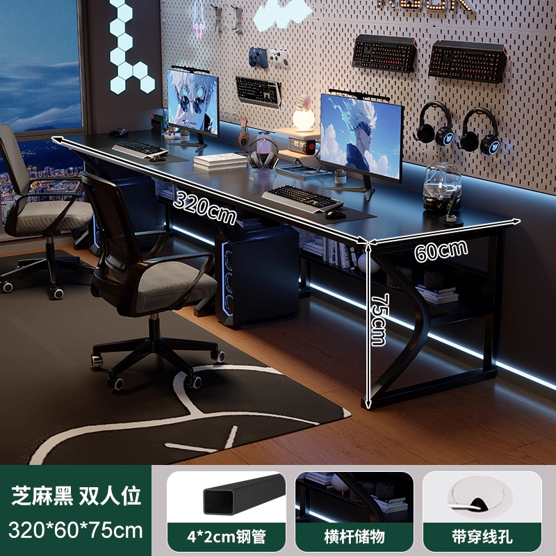 Mesas de dos personas, mesas de computadora blancas, mesas de escritorio, mesas de trabajo para el dormitorio, mesas de trabajo para el hogar con brazo robótico.