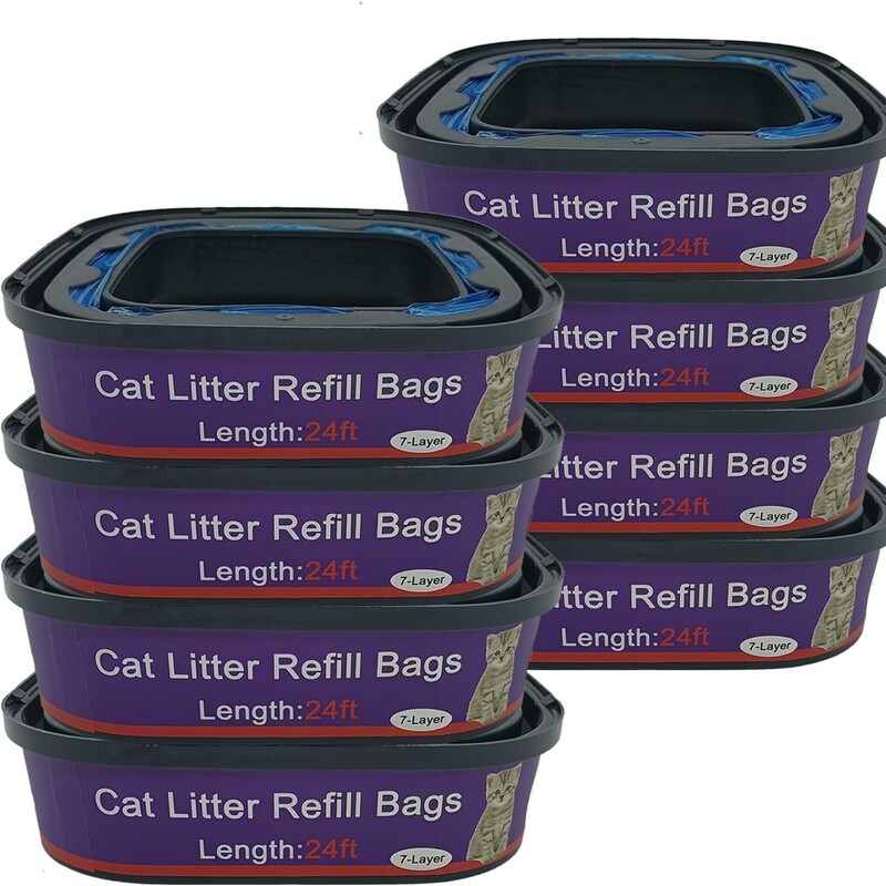 Genie 28Ft/8.5M Pet Cat Litter Bag Trash Can Odor-Free Garbage Bag Deodorizing Bag Diaper Pail Garbage Bag