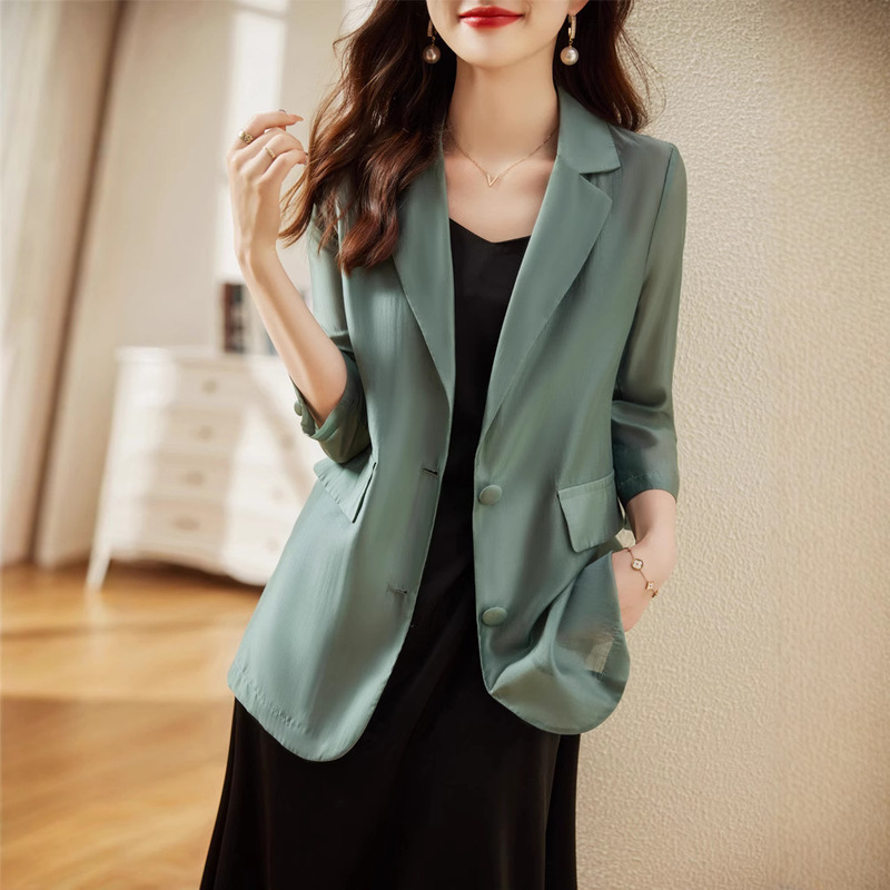 Lightweight Tencel Blazer for Women, Summer 2026 New Style, High-End Fashion, Stylish Casual Suit, Sun Protection Jacket Lightweight Tencel Blazer for Women, Summer 2026 New Style, High-End Fashion, Stylish Casual Suit, Sun Protection Jacket