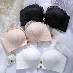 前扣抹胸式无钢圈美背无肩带内衣女隐形文胸防滑聚拢胸贴小胸加厚