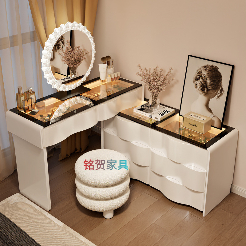 Solid Wood Dressing Table with Light 2025 New Master Bedroom High-End Dressing Table Simple Modern Small Apartment Bedroom Dressing Table