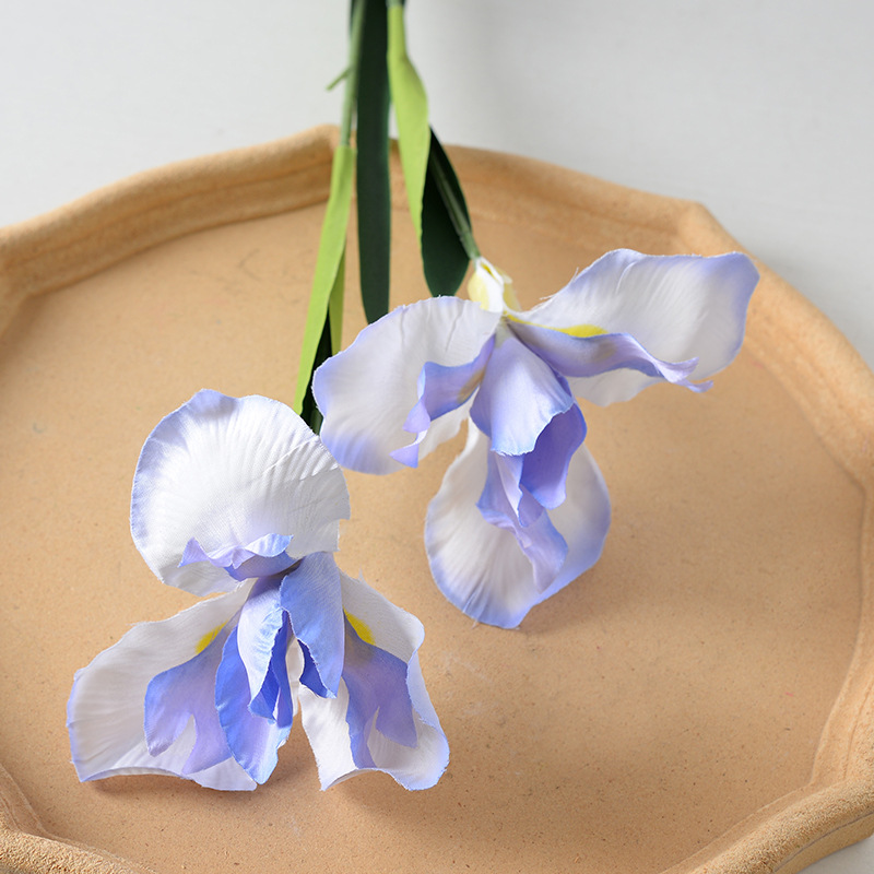 Flores de simulación 2 iris pintura al óleo de flores de boda de Alice flores de seda del salón de la boda props de disparo flores falsas celebridades en línea