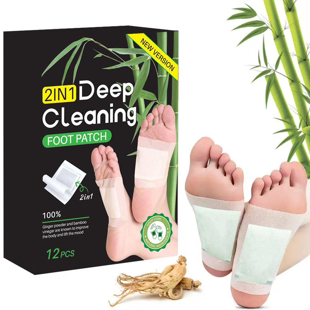 Foot Patch with Ai Grass and Bamboo Charcoal for Overseas Foreign Trade, Foot Massage Aid for Sleep, Foot Care Patch, 12 Patches Exclusive