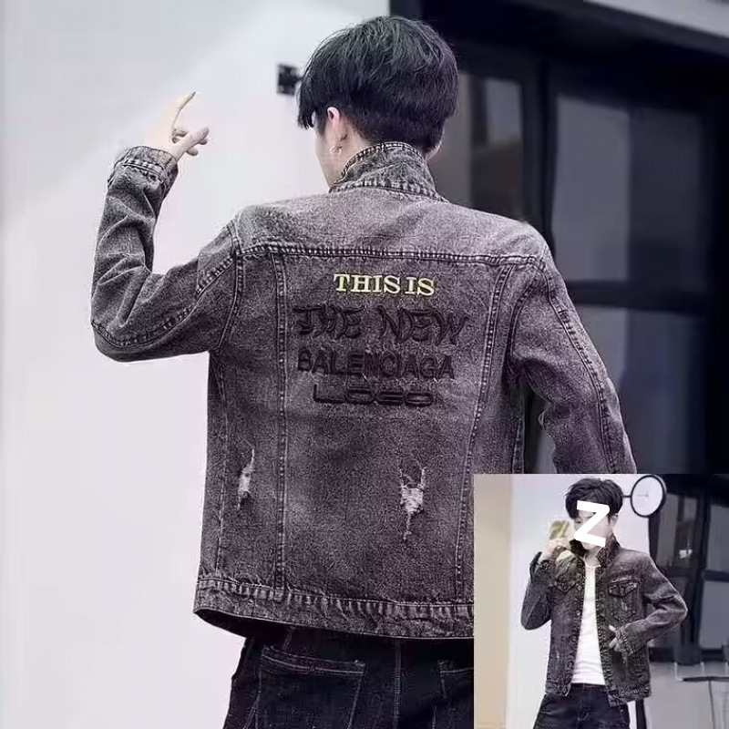 Autumn plus size Men's American Retro Men's Denim Jacket Coat Plus Size Fat Denim Jacket