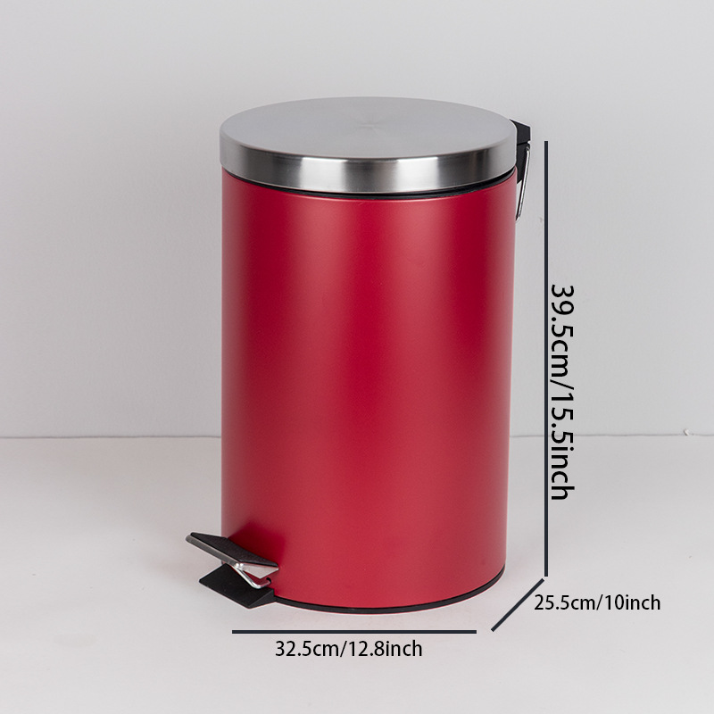 Papelera de pedal de acero inoxidable de estilo europeo para el hogar grande 12L sala de estar oficina hotel con tapa cubo de almacenamiento