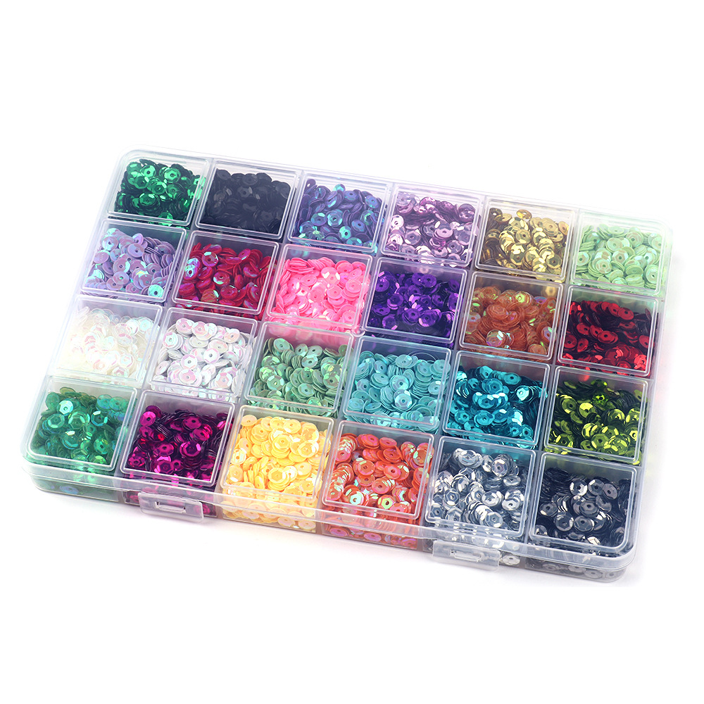 Plastic Material 1 Box Plastic Solid Color DIY Sequin