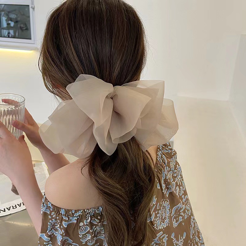 Flower Pattern Women'S Gender Sweet Flower Cloth Gauze Ribbon Hair Clip 1 Piece