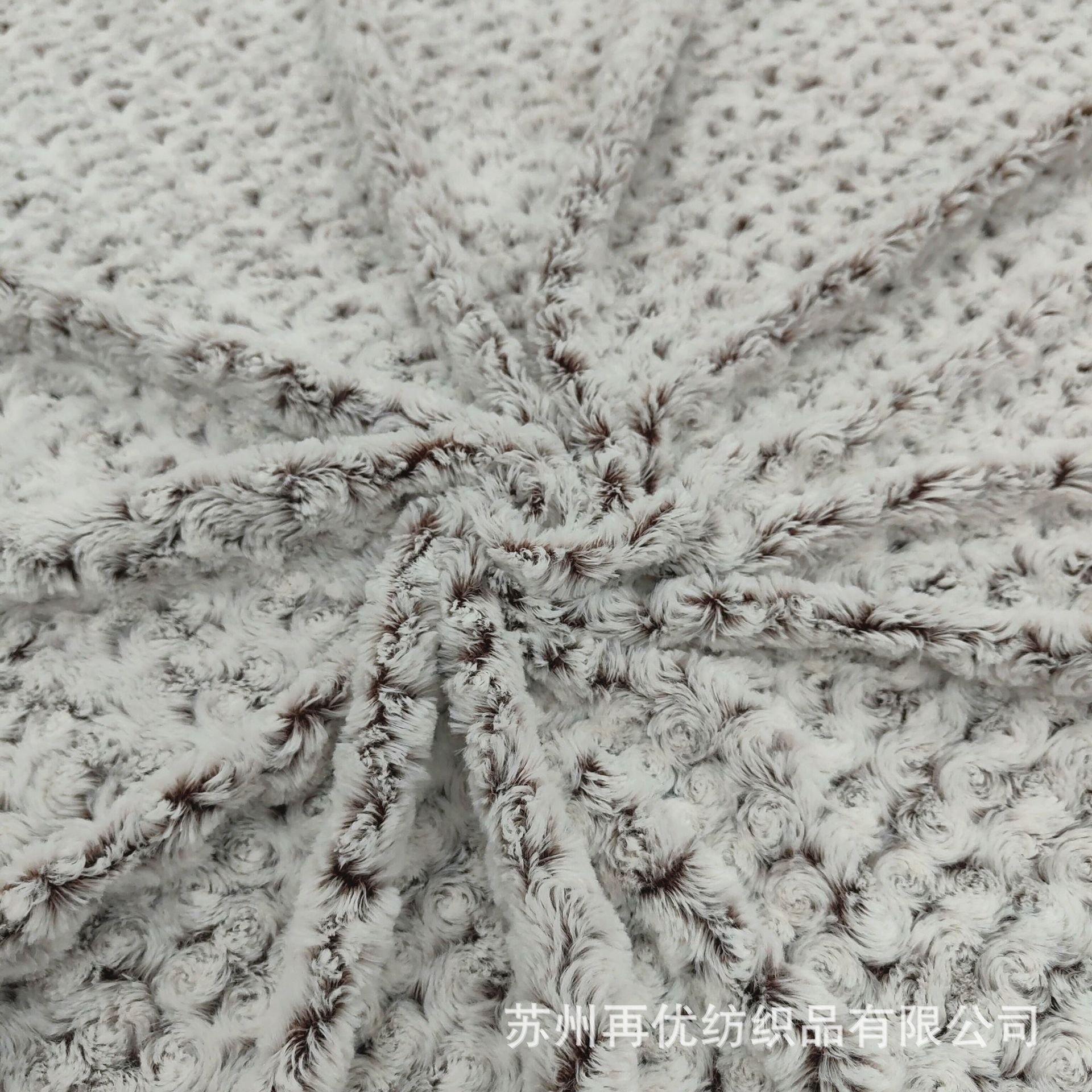 厂家直销  磨圈玫瑰花高品质背印PV绒刷花  服装纺织面料|ms