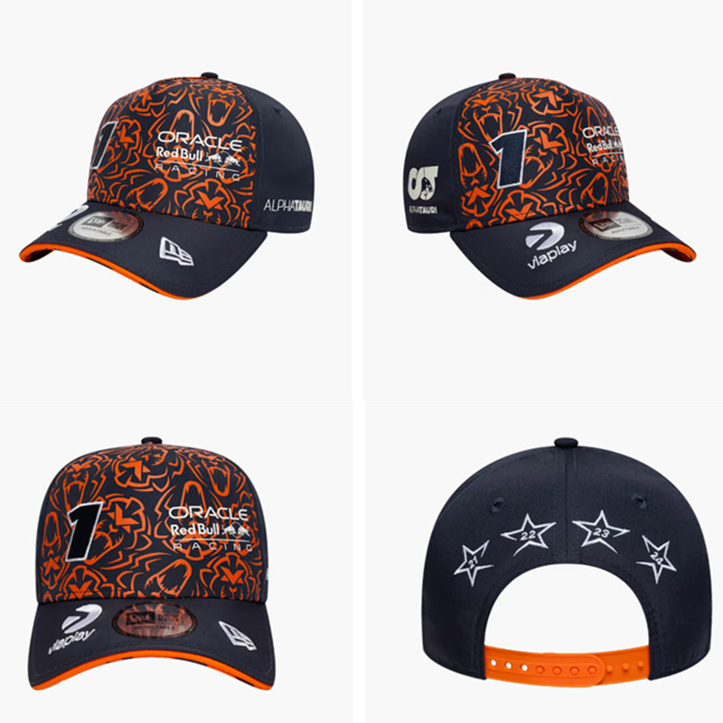 2024 nuevo estilo transfronterizo negro techo duro Red Bull League fan gorra de béisbol sombreado protector solar hombres y mujeres estilo bordado de moda
