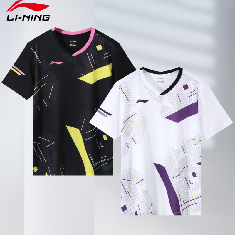 Summer New Badminton Uniforms for Men and Women, Sports Competition Tops, T-Shirts, Quick-Drying Group Purchase Short-Sleeved Team Uniforms, Training Uniforms