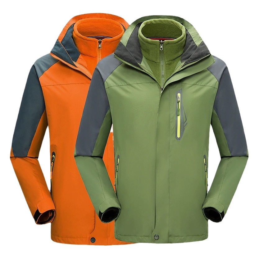 Осенние и зимние уличные мужские и женские куртки, ветрозащитный и водонепроницаемый комплект из двух предметов, теплая и утолщенная рабочая одежда «три в одном», комбинезон с принтом