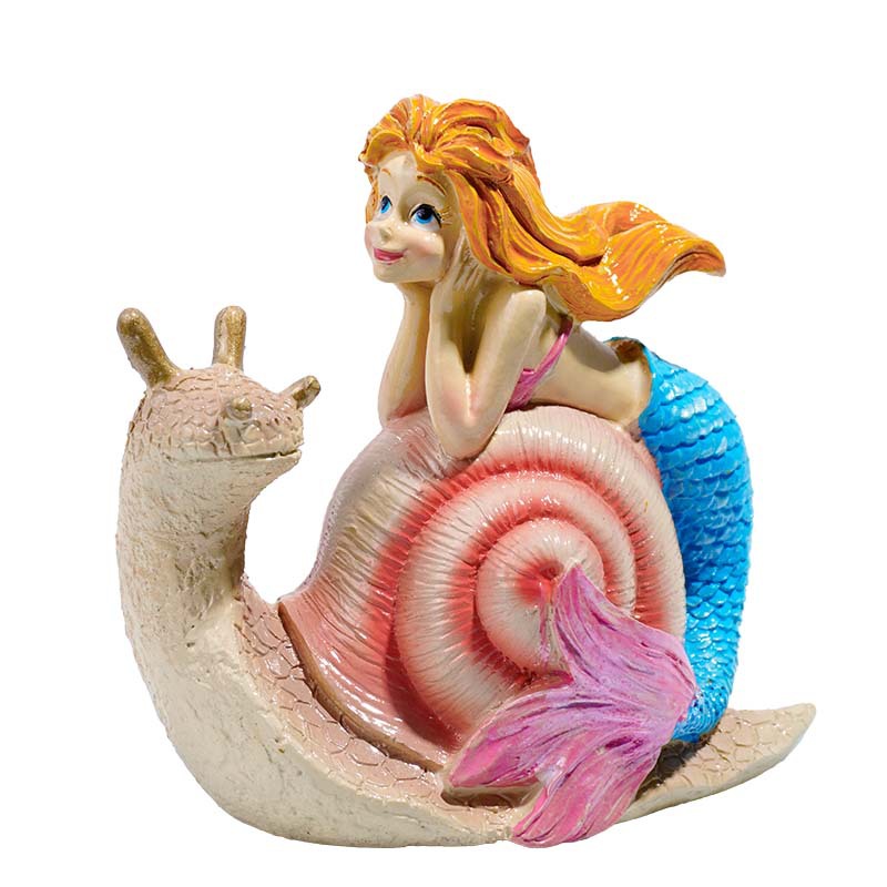 Decoración de peceras, decoración de acuarios, decoración de microescenas, playa, sirena, arrecife, princesa caracol al por mayor