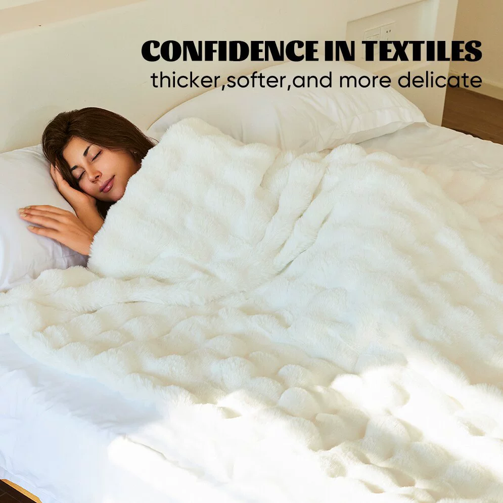 Двустороннее утолщенное бархатное одеяло из искусственного кроличьего меха, однотонное бархатное одеяло с пузырьками, простое осенне-зимнее теплое одеяло, одеяло