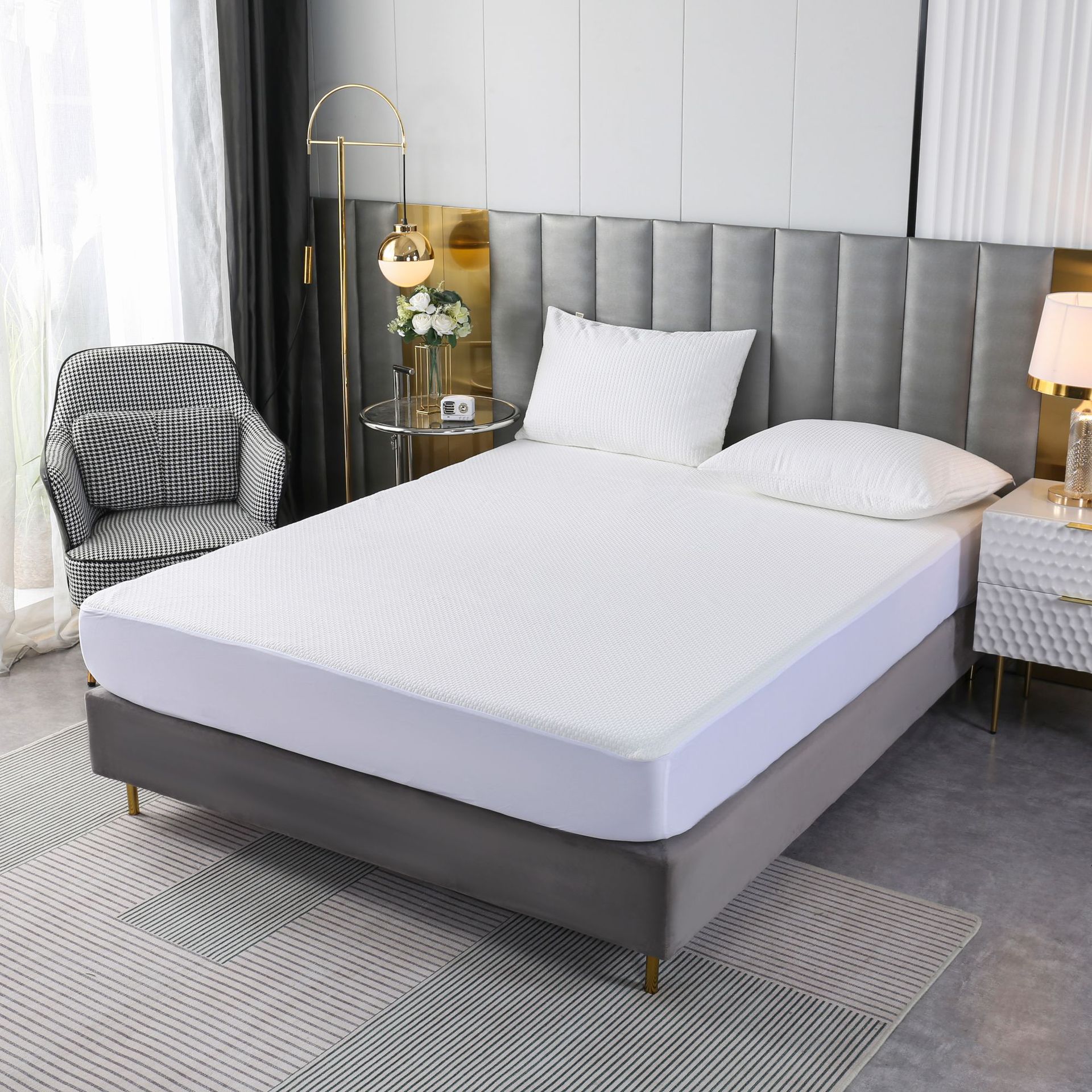 Cama de fibra de bambú amazonwish cama impermeable transfronteriza camas cushion cubierta protectora cubierta de cama a prueba de sucia personalizada