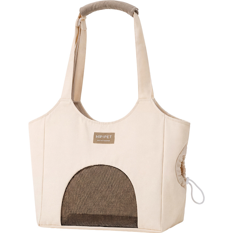 Bolsa de lona de primavera y verano simple, bolsa de perro pequeña y media, bolsa de gato, bolsa de hombro transpirable, bolsa de mano para mascotas.
