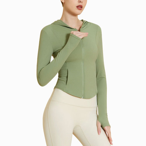 New hooded fashionable slim yoga clothes autumn tight fitness women's quick-drying tops running sports casual jackets