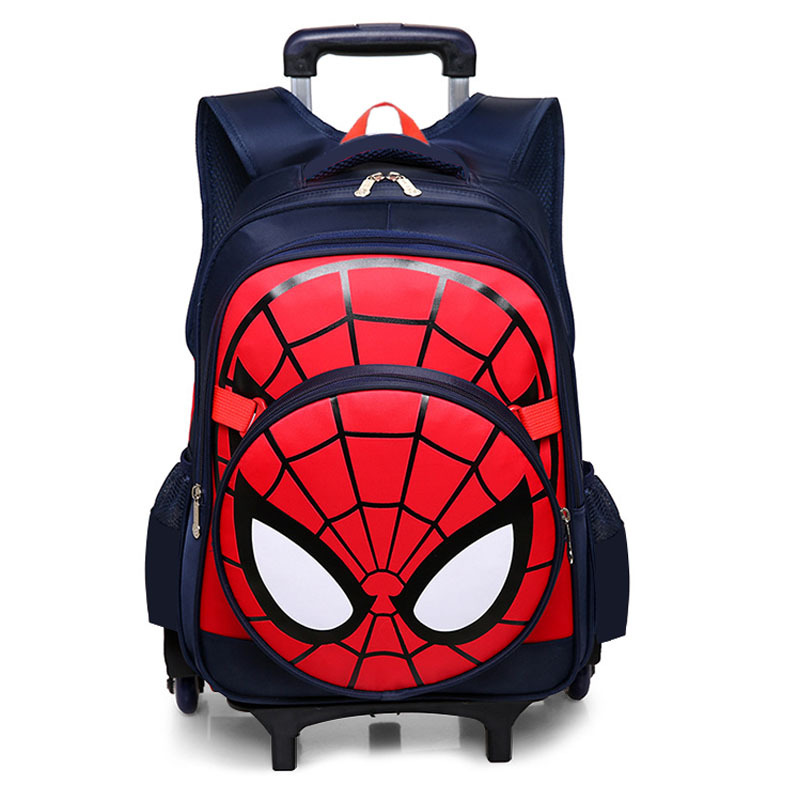 Cabus Spider-Man trolley de los niños Escuela Primaria estudiante grado 3-6 niños de gran capacidad de escalada de la escalera