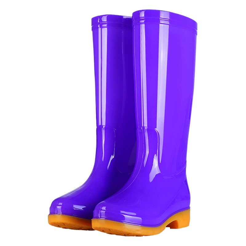 Wholesale Women's Rain Boots Mid-High Fashion Plus Velvet Kitchen Work Rubber Shoes Rain Boots Warm Winter Water Shoes Non-Slip Adult