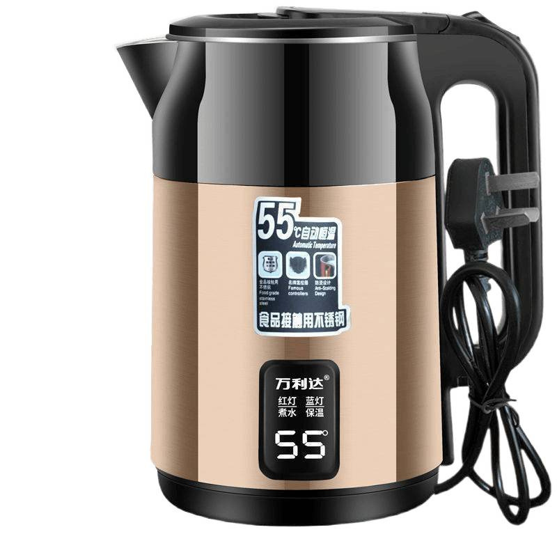 Hervidor de agua de aislamiento térmico grueso doméstico duradero hervidor de agua de gran capacidad con apagado automático y temperatura constante